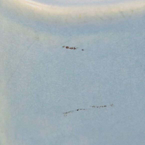 VINTAGE WELLER POTTERY MCM FOOTED LIGHT BLUE PLANTER, DISPLAY BOWL, FLOWER VASE - Picture 11 of 12